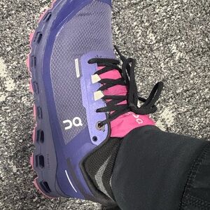 On Running Women's Athletic Shoes in Purple and Pink CloudVista waterproof. 8.5